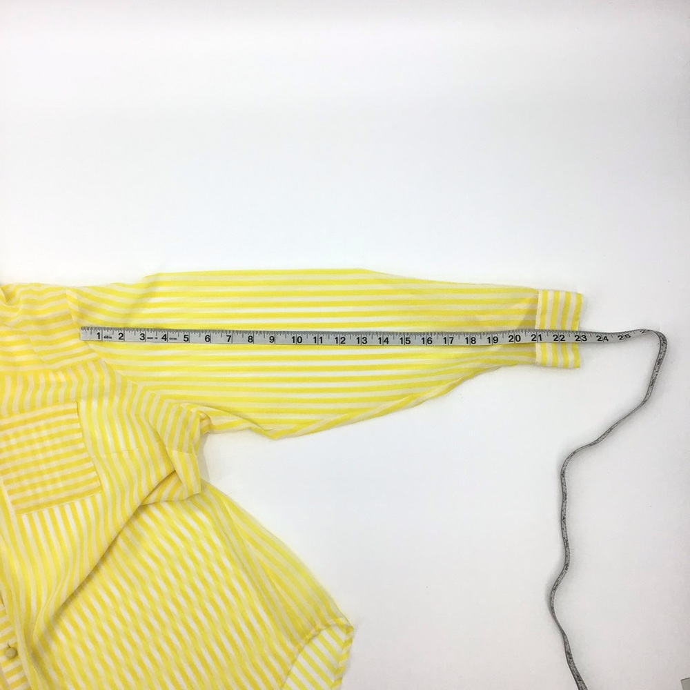 Torrid Yellow White Stripe Button Down Semi Sheet Shirt - Picture 14 of 14